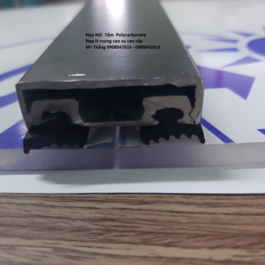 Nẹp H nhôm roong cao su 